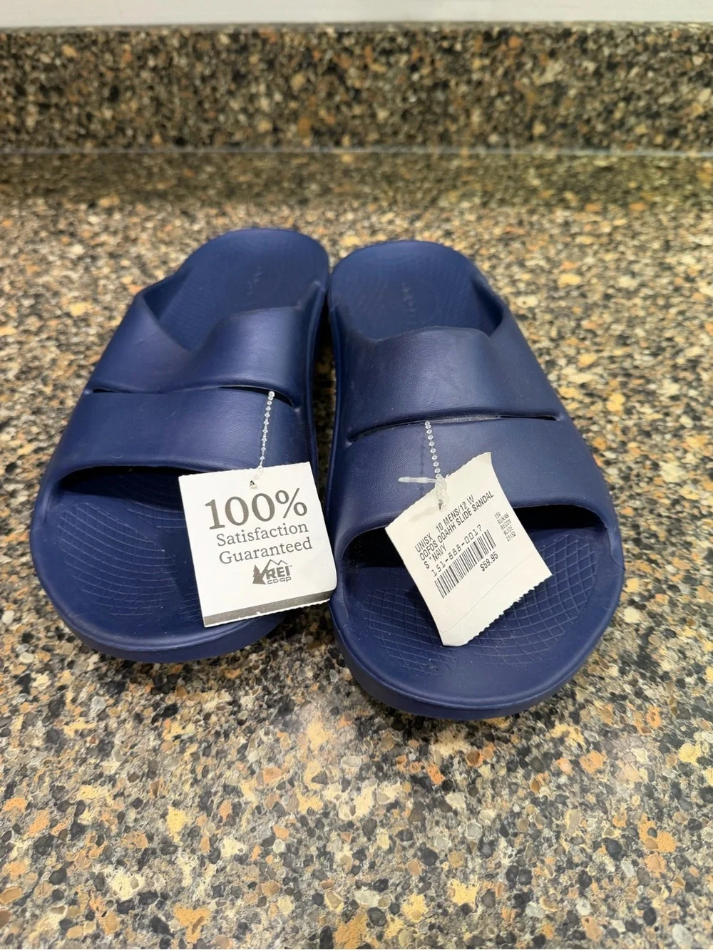 OOFOS OOah Slide Sandals in Navy Blue Mens 10/ ladies 12